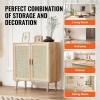 imageVEVOR Rattan Cabinet Buffet Cabinet with 2 Magnetic Doors and Adjustable Shelves Sideboard Buffet for Hallway Entryway Living Room or Kitchen NaturalNatural