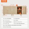 imageVEVOR Rattan Cabinet Buffet Cabinet with 2 Magnetic Doors and Adjustable Shelves Sideboard Buffet for Hallway Entryway Living Room or Kitchen NaturalNatural