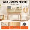 imageVEVOR Rattan Console Table with 2 Storage Drawers Rattan Entryway Table with Natural Rattan Sliding Door Console Sofa Table for Living Room Study Entryway Or TV Wall Natural