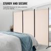 imageVEVOR Room Divider 3 Panel Room Divider Folding Privacy Screen and Portable Partition Divider for Room Separation Freestanding Room Partitions for Office Bedroom Study BeigeBeige