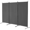 imageVEVOR Room Divider 3 Panel Room Divider Folding Privacy Screen and Portable Partition Divider for Room Separation Freestanding Room Partitions for Office Bedroom Study BeigeGrey