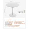 imageVEVOR Round Dining Table 315 in Wood Table for 24 Person Modern Circle Furniture Leisure Coffee Office Tables with Pedestal Base in Tulip Design for Home Kitchen Living Room WhiteOnly Table