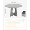 imageVEVOR Round Dining Table 47 inch Wood Table for 46 Person Farmhouse Circle Dinner Furniture Rustic Leisure Tables with Thick Wooden Legs for Home Kitchen Living Room Grey Only Table