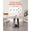 imageVEVOR Round Dining Table 47 inch Wood Table for 46 Person Farmhouse Circle Dinner Furniture Rustic Leisure Tables with Thick Wooden Legs for Home Kitchen Living Room Grey Only Table