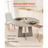 imageVEVOR Round Dining Table 47 inch Wood Table for 46 Person Farmhouse Circle Dinner Furniture Rustic Leisure Tables with Thick Wooden Legs for Home Kitchen Living Room Grey Only Table