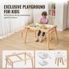 imageVEVOR Sensory Table and Chairs Set Toddlers Activity Table with 2 Stools 2 Storage Bins ampamp Paper Roll Holder IndoorOutdoor Play Sand and Water Table Wooden Kids Sensory Table  Gift for Boys Girls