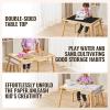imageVEVOR Sensory Table and Chairs Set Toddlers Activity Table with 2 Stools 2 Storage Bins ampamp Paper Roll Holder IndoorOutdoor Play Sand and Water Table Wooden Kids Sensory Table  Gift for Boys Girls