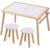 imageVEVOR Sensory Table and Chairs Set Toddlers Activity Table with 2 Stools 2 Storage Bins ampamp Paper Roll Holder IndoorOutdoor Play Sand and Water Table Wooden Kids Sensory Table  Gift for Boys Girls