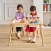 imageVEVOR Sensory Table and Chairs Set Toddlers Activity Table with 2 Stools 2 Storage Bins ampamp Paper Roll Holder IndoorOutdoor Play Sand and Water Table Wooden Kids Sensory Table  Gift for Boys Girls