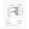 imageVEVOR Small Desk with Drawers Kids Desk for Bedroom Wooden Simple Study Table for Drawing Reading Writing Rectangle MDF Furniture Study Storage Table for Home Office White  Wood4134D x 1732W x 2957H