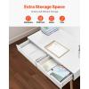 imageVEVOR Small Desk with Drawers Kids Desk for Bedroom Wooden Simple Study Table for Drawing Reading Writing Rectangle MDF Furniture Study Storage Table for Home Office White  Wood3898D x 2008W x 3012H