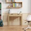 imageVEVOR Small Desk with Drawers Kids Desk for Bedroom Wooden Simple Study Table for Drawing Reading Writing Rectangle MDF Furniture Study Storage Table for Home Office White  Wood3425D x 1555W x 2957H