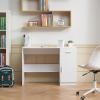 imageVEVOR Small Desk with Drawers Kids Desk for Bedroom Wooden Simple Study Table for Drawing Reading Writing Rectangle MDF Furniture Study Storage Table for Home Office White  Wood4134D x 1732W x 2957H