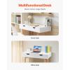 imageVEVOR Small Desk with Drawers Kids Desk for Bedroom Wooden Simple Study Table for Drawing Reading Writing Rectangle MDF Furniture Study Storage Table for Home Office White  Wood3898D x 2008W x 3012H