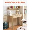 imageVEVOR Small Desk with Drawers Kids Desk for Bedroom Wooden Simple Study Table for Drawing Reading Writing Rectangle MDF Furniture Study Storage Table for Home Office White  Wood3425D x 1555W x 2957H