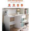 imageVEVOR Small Desk with Drawers Kids Desk for Bedroom Wooden Simple Study Table for Drawing Reading Writing Rectangle MDF Furniture Study Storage Table for Home Office White  Wood4134D x 1732W x 2957H