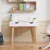 imageVEVOR Small Desk with Drawers Kids Desk for Bedroom Wooden Simple Study Table for Drawing Reading Writing Rectangle MDF Furniture Study Storage Table for Home Office White  Wood3898D x 2008W x 3012H