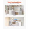 imageVEVOR Small Desk with Drawers Kids Desk for Bedroom Wooden Simple Study Table for Drawing Reading Writing Rectangle MDF Furniture Study Storage Table for Home Office White  Wood4134D x 1732W x 2957H