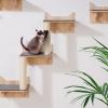 imageVEVOR Wall Mounted Cat Shelves Perches with Jumping Boards Hammock Sofa Cat Furniture and Shelves up to 40 lbs for Sleeping Playing Climbing Set of 6Free