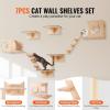 imageVEVOR Wall Mounted Cat Shelves Perches with Jumping Boards Hammock Sofa Cat Furniture and Shelves up to 40 lbs for Sleeping Playing Climbing Set of 6Free