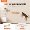 imageVEVOR Wall Mounted Cat Shelves Perches with Jumping Boards Hammock Sofa Cat Furniture and Shelves up to 40 lbs for Sleeping Playing Climbing Set of 6Free