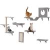 imageVEVOR Wall Mounted Cat Shelves Perches with Jumping Boards Hammock Sofa Cat Furniture and Shelves up to 40 lbs for Sleeping Playing Climbing Set of 6Free