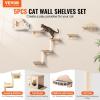 imageVEVOR Wall Mounted Cat Shelves Perches with Jumping Boards Hammock Sofa Cat Furniture and Shelves up to 40 lbs for Sleeping Playing Climbing Set of 6Free
