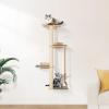 imageVEVOR Wall Mounted Cat Shelves Perches with Jumping Boards Hammock Sofa Cat Furniture and Shelves up to 40 lbs for Sleeping Playing Climbing Set of 6Fixed