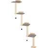 imageVEVOR Wall Mounted Cat Shelves Perches with Jumping Boards Hammock Sofa Cat Furniture and Shelves up to 40 lbs for Sleeping Playing Climbing Set of 6Fixed