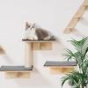 imageVEVOR Wall Mounted Cat Shelves Perches with Jumping Boards Hammock Sofa Cat Furniture and Shelves up to 40 lbs for Sleeping Playing Climbing Set of 6Free