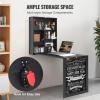 imageVEVOR Wall Mounted Desk Fold Out Convertible Desk MultiFunction Folding Wall Table with Chalkboard for Home Office Space Saving Computer Table with Storage Area