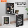 imageVEVOR Wall Mounted Desk Fold Out Convertible Desk MultiFunction Folding Wall Table with Chalkboard for Home Office Space Saving Computer Table with Storage Area