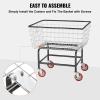 imageVEVOR Wire Laundry Cart 28Bushel Wire Laundry Basket with Wheels 267x217x264 Commercial Basket Cart Steel Frame with Chrome Finish 4quot Casters28 Bushel267x217x264