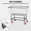imageVEVOR Wire Laundry Cart 28Bushel Wire Laundry Basket with Wheels 267x217x264 Commercial Basket Cart Steel Frame with Chrome Finish 4quot Casters38 Bushel325x213x299