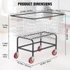 imageVEVOR Wire Laundry Cart 28Bushel Wire Laundry Basket with Wheels 267x217x264 Commercial Basket Cart Steel Frame with Chrome Finish 4quot Casters38 Bushel325x213x299
