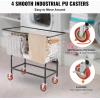 imageVEVOR Wire Laundry Cart 28Bushel Wire Laundry Basket with Wheels 267x217x264 Commercial Basket Cart Steel Frame with Chrome Finish 4quot Casters38 Bushel325x213x299