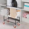 imageVEVOR Wire Laundry Cart 28Bushel Wire Laundry Basket with Wheels 267x217x264 Commercial Basket Cart Steel Frame with Chrome Finish 4quot Casters38 Bushel325x213x299