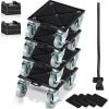 imageVEVOR 1200 lbs Furniture Dolly Heavy Duty Furniture Movers with 5X 360 Wheels 53 Inch Carbon Steel Panel Includes Lifter Jacks Furniture Lift Slider Tool Set for Appliances Sofa Piano Fridge4 Pack 64x69