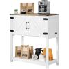 imageVEVOR Buffet Cabinet 315 Inch Sideboard Storage Cabinet with Magnetic Doors Farmhouse Coffee Bar Cabinet for Hallway Entryway Living Room or Kitchen315 Inch