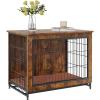imageVEVOR Furniture Style Dog Crate with Storage 41 inch Dog Crate Furniture Large Breed with Double Doors Wooden Dog Cage for LargeMedium Dog Indoor Hold up to 70 lbs Rustic Brown325L x 219W x 252H