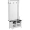 imageVEVOR Hall Tree Entryway Bench LED Coat Rack with Shoe Storage 59quot Wide Mudroom Bench with Storage and Seating Adjustable Shelves and 12 Hanging Hooks for Mudroom Entryway Hallway32 Width