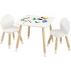 imageVEVOR Kids Table and Chairs Toddler Table and Chair Set Children Wooden MultiActivity Table for Play Art Craft Reading Learning Eating 1 Table and 2 ChairsKids Square Table and Chairs