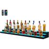 imageVEVOR LED Lighted Liquor Bottle Display 1 Tier 60 Inches Whiskey Rack Supports USB Illuminated Home Bar Shelf with RF Remote ampamp App Control 7 Static Colors Acrylic Lighted Shelf for 15 Bottles3 Step 70 Inches