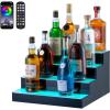 imageVEVOR LED Lighted Liquor Bottle Display 1 Tier 60 Inches Whiskey Rack Supports USB Illuminated Home Bar Shelf with RF Remote ampamp App Control 7 Static Colors Acrylic Lighted Shelf for 15 Bottles4 Step 16 Inches