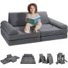 imageVEVOR Modular Kids Play Couch Toddler Sofa Bed Kids Chair Seat Playroom Furniture Grey