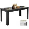 imageVEVOR Rectangle Dining Table 63 inch Length Large Wood Tables for 46 Person Modern Dinner Furniture Conference Desk Supporting for 330LBS for Home Kitchen Living Room BlackOnly Table
