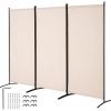 imageVEVOR Room Divider 3 Panel Room Divider Folding Privacy Screen and Portable Partition Divider for Room Separation Freestanding Room Partitions for Office Bedroom Study BeigeBeige