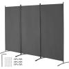 imageVEVOR Room Divider 3 Panel Room Divider Folding Privacy Screen and Portable Partition Divider for Room Separation Freestanding Room Partitions for Office Bedroom Study BeigeGrey
