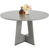 imageVEVOR Round Dining Table 47 inch Wood Table for 46 Person Farmhouse Circle Dinner Furniture Rustic Leisure Tables with Thick Wooden Legs for Home Kitchen Living Room Grey Only Table
