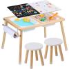 imageVEVOR Sensory Table and Chairs Set Toddlers Activity Table with 2 Stools 2 Storage Bins ampamp Paper Roll Holder IndoorOutdoor Play Sand and Water Table Wooden Kids Sensory Table  Gift for Boys Girls